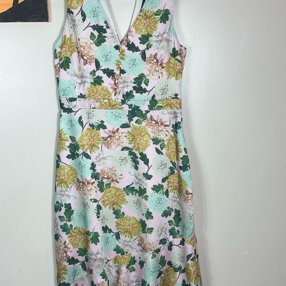 Sam Edelman Green and Pink Floral Midi Dress - Picture 4 of 10